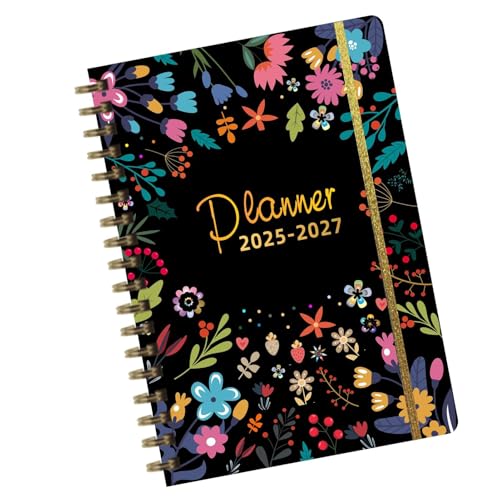 21x15cm Spiral Bound Planner, Compact Monthly Calendar, Long Term Planning Notebook, Monthly Schedule Planner, Portable Daily Life Organization Planner, Compact Spiral Calendar for 2025-2027 von Gitekain