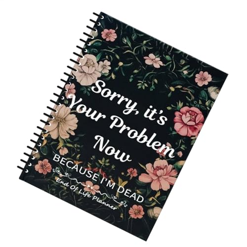 Personal Information Organizer Notebook, Spiral Planner with Guided Final Arrangements, Funeral Planning Binder for Estate and Document Collection, Black, Pink von Gitekain