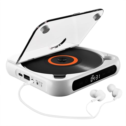 Giwnhvx Bluetooth-CD-Player, Tragbarer BT-Lautsprecher, LED-Bildschirm, Stereo-Player, HiFi-Soundqualität, Eingebauter Wiederaufladbarer von Giwnhvx