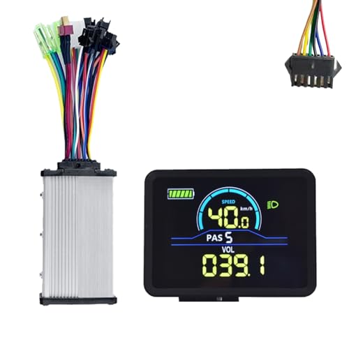 Giwnhvx P5C LCD-Anzeige für Elektrofahrräder, 24 V-60 V + 36 V/48 V, 350 W, Sinus-Controller, UART, E-Bike-Farb-LCD-Anzeige, SM 6PIN von Giwnhvx