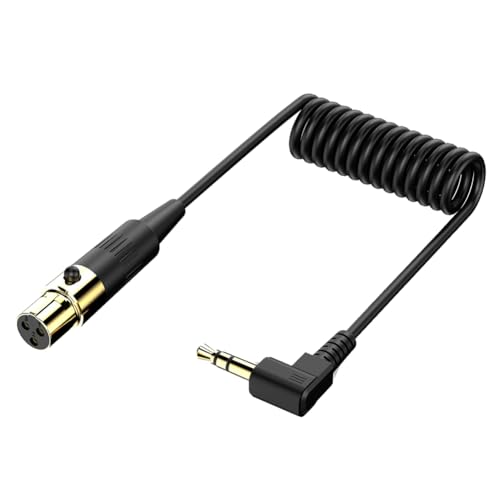 Giwnhvx Rechtwinkliges 3,5-mm-auf-XLR-Aux-Kabel, 90-Grad- 3,5 mm auf XLR 90-Mikrofonkabel für Laptop-Mikrofonverstärker 3-Polig von Giwnhvx