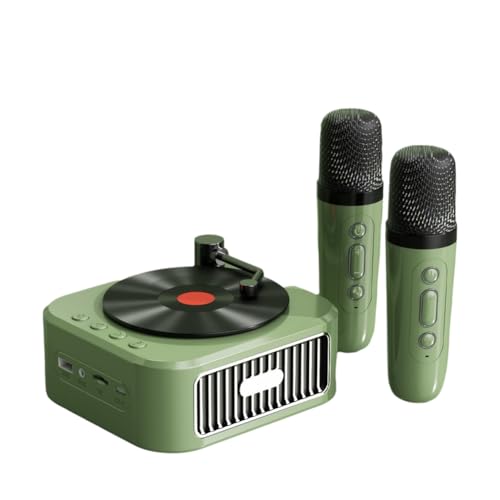 Giwnhvx Retro Bluetooth5.3 Lautsprecher mit 2 Mikrofonen, Tragbare Bluetooth-Lautsprecher im Stil Eines Phonographen Aus Dem 18. Jahrhundert, 360°-Stereo-Sound Vinyl-Schallplatten C von Giwnhvx