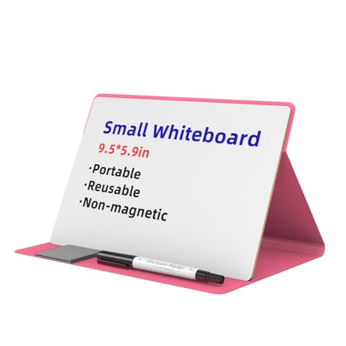 Giwnhvx Tragbares Kleines Whiteboard, Wiederverwendbares Mini-Magnet-Whiteboard mit Trocken Abwischbarem Marker-Tuch, Magnetisches Whiteboard, Rosa von Giwnhvx