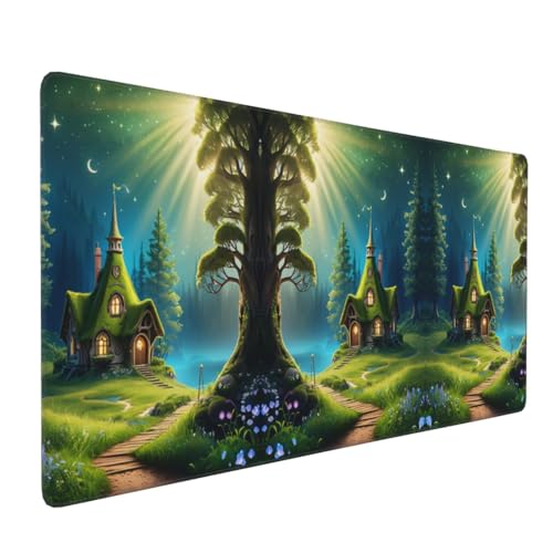 Großes Gaming-Mauspad, rutschfeste Mauspads für den Schreibtisch, verzauberte Reise, bedruckt, verdicktes Design, 40,6 x 90,2 cm von Gjgdbxdw