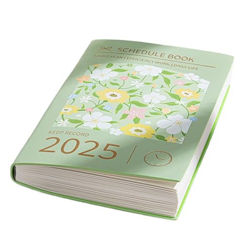 GkgWuxf Wöchentliches Terminbuch 2025, Wochen- und Monatsplaner 2025, Tagesplaner-Meeting-Notizbuch mit Malerei-Design, Wasserdichtes Tagesnotizbuch, Terminkalender 2025 für Familie, Freunde von GkgWuxf