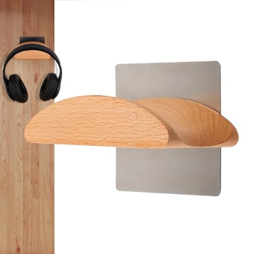 Gkumgwo Headset-Ständer, Kopfhörerständer - Selbstklebender Headset-Aufhänger | Kopfhörer-Wandhalterung, Headset-Halter, Holzrahmen, Kopfhörer-Schutzständer, kostenloser Stanzer für die Wand von Gkumgwo