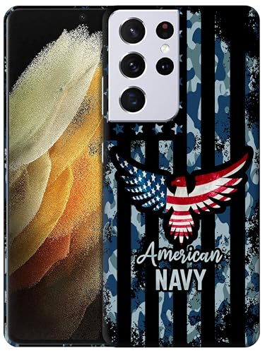 GlamCase Bedruckte Schutzhülle für S21 Ultra, Motiv: Amerikanische Marine Weißkopfseeadlerflagge von GlamCase