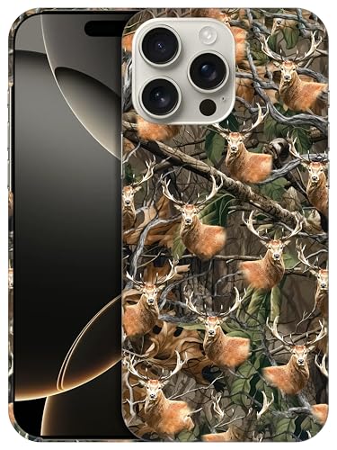 GlamCase - Camouflague DeerPrinted PC-Hülle für iPhone 16 Pro, Weiß von GlamCase