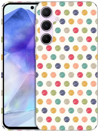 GlamCase - Polka Dots Muster Bedruckte Hülle für A55 Weiß von GlamCase