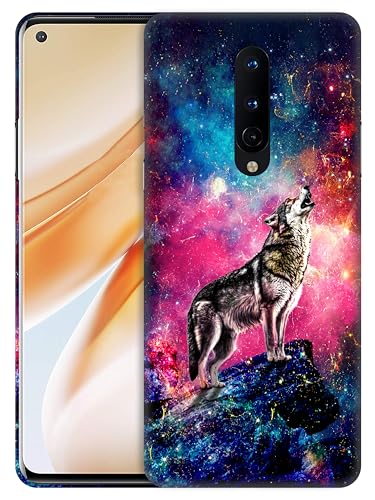 GlamCase Schutzhülle für OnePlus 8, OnePlus 8 – Wolf-Galaxie, Sterne, Weltraum-Design, bedruckt, schlank und elegant, niedlich, Kunststoff, Hartschale, zum Aufstecken, Designer-Schutzhülle für OnePlus von GlamCase