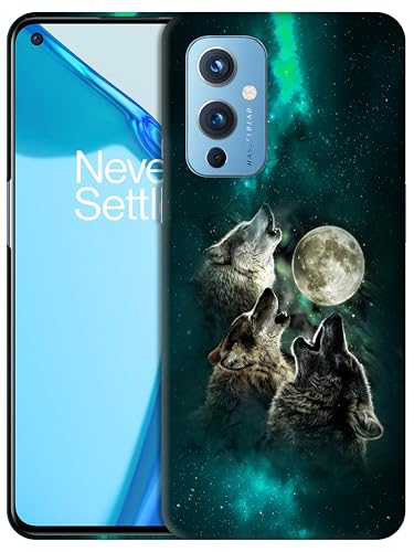 GlamCase Schutzhülle für OnePlus 9, OnePlus 9 – Mondwolf-Gesicht, bedruckt, schlank und elegant, niedlich, Kunststoff, Hartschale, zum Aufstecken, Designer-Schutzhülle für OnePlus 9 von GlamCase