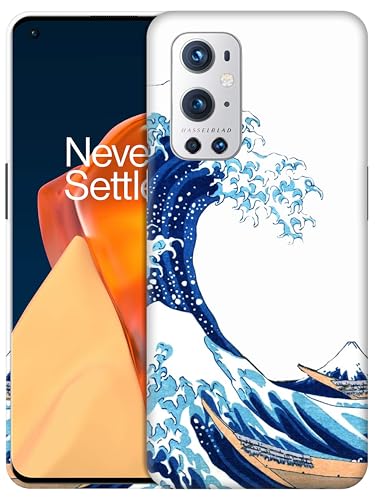 GlamCase Schutzhülle für OnePlus 9 Pro, OnePlus 9 Pro – tolles Wellen-Design, bedruckt, schlank und schlank, niedlich, Kunststoff, Hartschale, zum Aufstecken, für OnePlus 9 Pro, Weiß von GlamCase