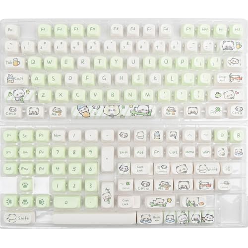 Glanhbnol 145PCS Tastenkappen Für Mechanische Tastaturen Schalter Milchgrün PBT Tastenkappen Tastenkappen Für 61/84/87/104 Schalter Keycap 145keys Kycaps von Glanhbnol