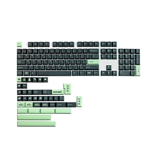 Glanhbnol Süßes 142-Tasten Set Dicke PBT Tastenkappen 142 Tasten Wasabi Senf Sublimation Kirschprofil Für Tastenkappen Für MX Schalter Mechanische Tastatur von Glanhbnol