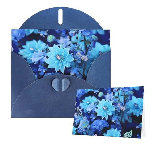 Grußkarte 20 x 15 cm Blanko Karte mit Umschlägen Notizkarten Schöne blaue Blumen Grußkarten Thinking of you Karten Wildblumen Blanko Dankeskarte für alle Anlässe von GlbnSHeric