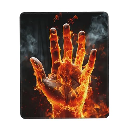 MousePad Kleines Mauspad mit rutschfester Gummiunterseite, Feuerflamme, Hand-Mauspads für Mann und Frau, Computer-Mauspad für kabellose Maus, Tastaturmatte, Gaming-Schreibtischunterlage für Zuhause von GlbnSHeric