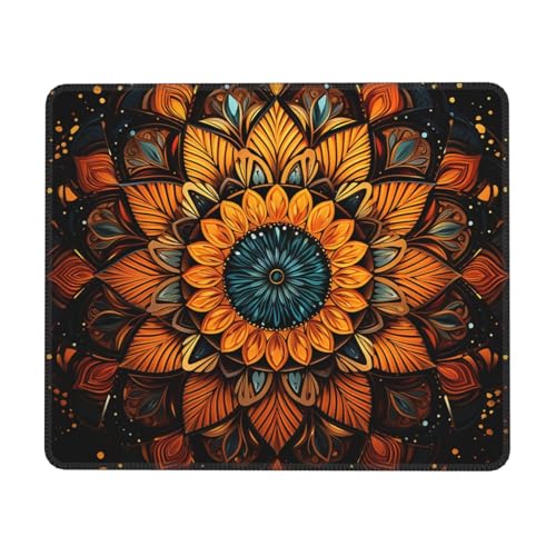 MousePad Kleines Mauspad mit rutschfester Gummiunterseite, abstraktes Mandala-Mauspad für Mann und Frau, Computer-Mauspad für kabellose Maus, Tastaturmatte, Gaming-Schreibtischunterlage für Zuhause von GlbnSHeric