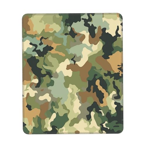 MousePad Kleines Mauspad mit rutschfester Gummiunterseite, grün-braun, Camouflage-Mauspads für Mann und Frau, Computer-Mauspad für kabellose Maus, Tastaturmatte, Gaming-Schreibtischunterlage für von GlbnSHeric