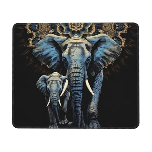 MousePad Kleines Mauspad mit rutschfester Gummiunterseite, zwei Elefanten, Mauspads für Mann und Frau, Computer-Mauspad für kabellose Maus, Tastaturmatte, Gaming-Schreibtischunterlage für Zuhause von GlbnSHeric