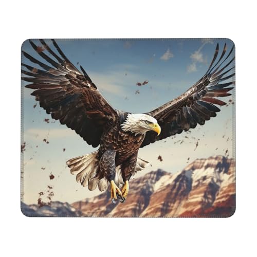 MousePad Kleines Mauspad mit rutschfester Gummiunterseite. Ein Adler fliegt über Mauspads für Mann und Frau, Computer-Mauspad für kabellose Maus, Tastaturmatte, Gaming-Schreibtischunterlage für von GlbnSHeric