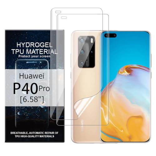 Glcrrpu 2 Stück Schutzfolie Film Film für Huawei P40 Pro[6.58"],Hydrogel Displayschutzfolie Folie Flexible Weich Transparente TPU,HD von Glcrrpu