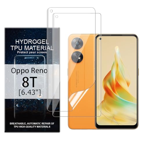 Glcrrpu 2 Stück Schutzfolie Film Film für Oppo Reno8 T[6.43"],Hydrogel Displayschutzfolie Folie Flexible Weich Transparente TPU,HD von Glcrrpu