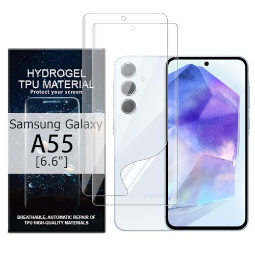 Glcrrpu 2 Stück Hydrogel Displayschutzfolie Film für Samsung Galaxy A55[6.67inch],Schutzfolie Flexible Hydrogel Folie Weich Transparente TPU,HD von Glcrrpu