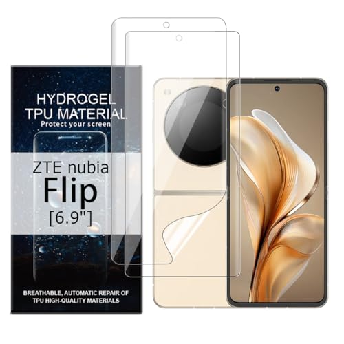 Glcrrpu 2 Stück Hydrogel Displayschutzfolie Film für ZTE nubia Flip[6,9inch],Schutzfolie Flexible Hydrogel Folie Weich Transparente TPU,HD von Glcrrpu