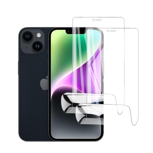 Glcrrpu 2 Stück Hydrogel Displayschutzfolie Film für iPhone 14[6,1 inch],Schutzfolie Flexible Hydrogel Folie Weich Transparente TPU,HD von Glcrrpu