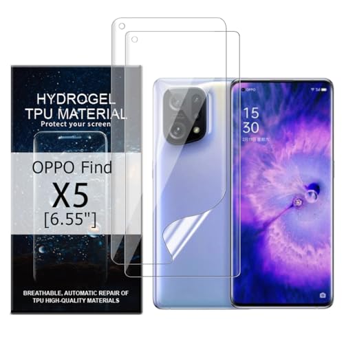 Glcrrpu 2 Stück Schutzfolie Film für OPPO Find X5 5G[6.55"],Hydrogel Displayschutzfolie Folie Flexible Weich Transparente TPU,HD von Glcrrpu