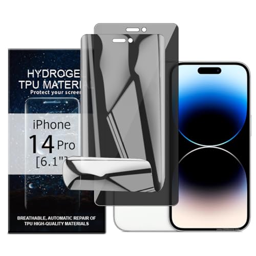 Glcrrpu 2 Stück für iPhone 14 Pro [6,1 Zoll] Privatsphäre Hydrogel Displayschutzfolie [Anti-Spionage] Flexible TPU Schutzfolie Selbstheilend [Nicht Gehärtetes Glas] von Glcrrpu