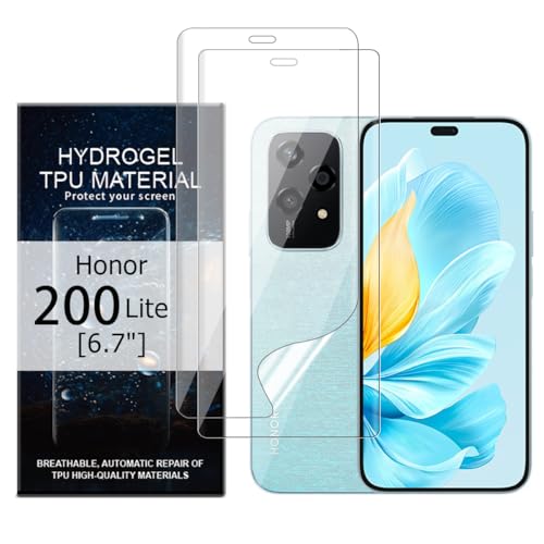 Glcrrpu Displayschutzfolie für Honor 200 Lite, 17 cm (6,7 Zoll), hochempfindlich, Hydrogel-TPU-Folie, HD, klar, flexibel, selbstheilend, kein gehärtetes Glas, 2 Stück von Glcrrpu