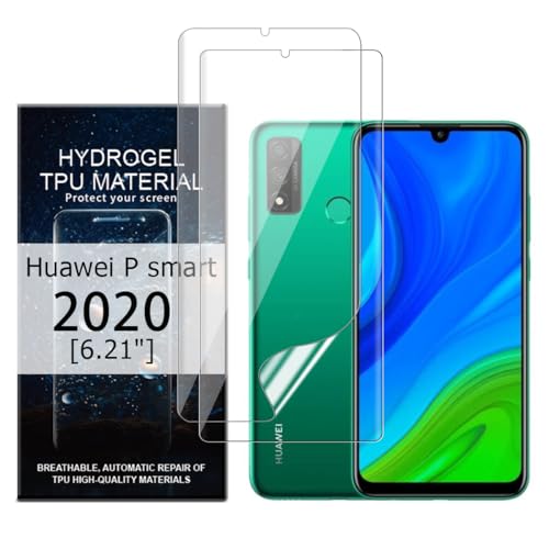 Glcrrpu Displayschutzfolie für Huawei P Smart 2020 [6,2 Zoll] Hochempfindliche Hydrogel-TPU-Folie, HD, klar, flexibel, selbstheilend, kein gehärtetes Glas, 2 Stück von Glcrrpu