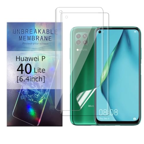 Glcrrpu Displayschutzfolie für Huawei P40 Lite [6,4 Zoll] Hochempfindliche Hydrogel-TPU-Folie, HD, klar, flexibel, selbstheilend, kein gehärtetes Glas, 2 Stück von Glcrrpu