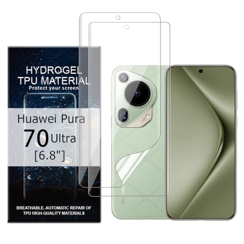 Glcrrpu Displayschutzfolie für Huawei Pura 70 Ultra, 17,3 cm (6,8 Zoll), hochempfindlich, Hydrogel-TPU-Folie, HD, klar, flexibel, selbstheilend, kein gehärtetes Glas, 2 Stück von Glcrrpu