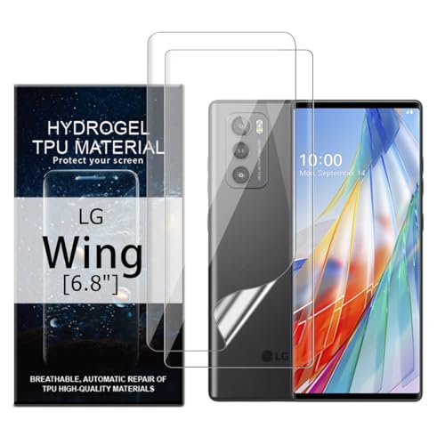 Glcrrpu Displayschutzfolie für LG Wing 5G, 17,3 cm (6,8 Zoll), hochempfindlich, Hydrogel-TPU-Folie, HD, klar, flexibel, selbstheilend, kein gehärtetes Glas, 2 Stück von Glcrrpu