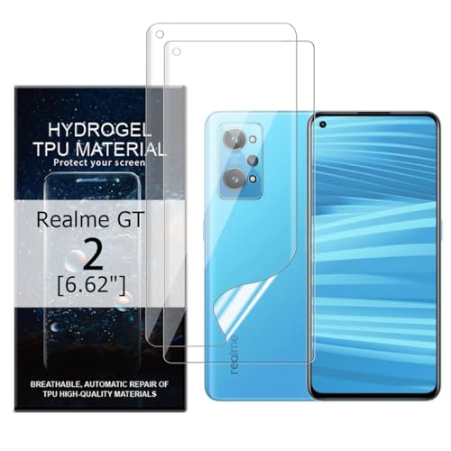 Glcrrpu Displayschutzfolie für Realme GT2 5G [16,8 cm] Hochempfindliche Hydrogel-TPU-Folie, HD, klar, flexibel, selbstheilend, kein gehärtetes Glas, 2 Stück von Glcrrpu