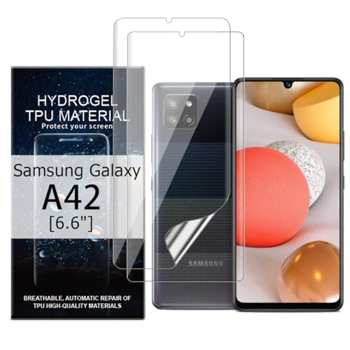 Glcrrpu Displayschutzfolie für Samsung Galaxy A42 5G [16,8 cm] Hochempfindliche Hydrogel-TPU-Folie, HD, klar, flexibel, selbstheilend, kein gehärtetes Glas, 2 Stück von Glcrrpu