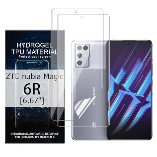 Glcrrpu Displayschutzfolie für ZTE Nubia Red Magic 6R, 16,9 cm (6,7 Zoll), hochempfindlich, Hydrogel-TPU-Folie, HD, klar, flexibel, selbstheilend, kein gehärtetes Glas, 2 Stück von Glcrrpu