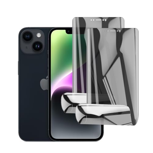 Glcrrpu Hydrogel Privacy Displayschutzfolie für iPhone 14 (6.1 inch),2 Stück [Anti-Spy] Sichtschutz Schutzfolie Weich Flexible TPU,Kratzen,Einfacher Montage von Glcrrpu