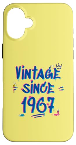 Vintage 1967 Graffiti Glitch - 58 Years of Style Hülle für iPhone 16 Plus von Glitch Graffiti Style Graphic Design For Men Women