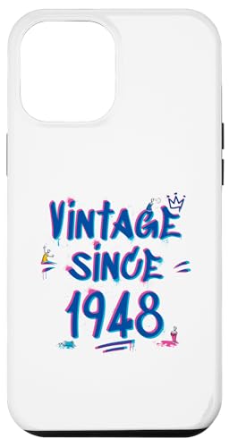 Vintage Since 1948 Graffiti Glitch 77th Birthday Hip-Hop Hülle für iPhone 12 Pro Max von Glitch Graffiti Style Graphic Design For Men Women