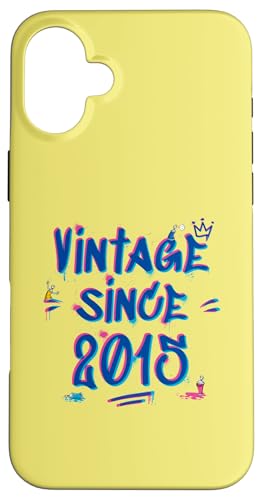 Vintage Since 2015 Graffiti Glitch 10th Bday Hip-Hop Vibes Hülle für iPhone 16 Plus von Glitch Graffiti Style Graphic Design For Men Women