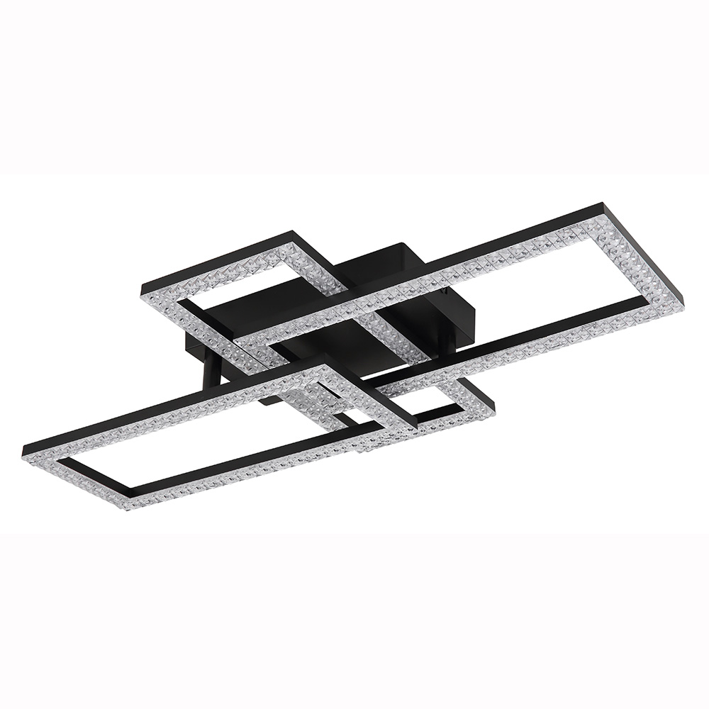 LED Deckenleuchte, Kristalle, Beweglich, Schwarz, L 61 cm von GLOBO LIGHTING