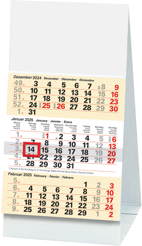 Glocken Tischkalender , 3-Monats-Tischkalender, , 2025 von Glocken