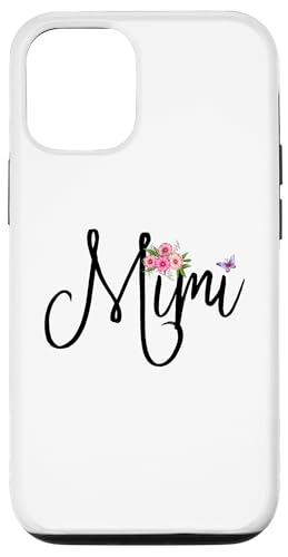 Hülle für iPhone 12/12 Pro Mimi mit Blumen und Schmetterling, lustiges Geschenk für Großmutter von Glorious Grandma Names