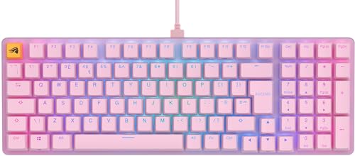 Glorious Gaming GMMK 2 Full Size (96%) – Mechanisches Gaming-Keyboard, Aluminiumrahmen, anpassbar, Doubleshot-Kappen, Fox Schalter, tastenweise RGB, Englisch QWERTY Layout - Rosa von Glorious