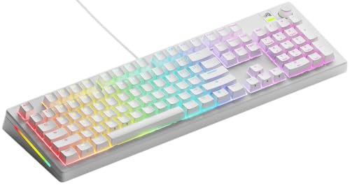 Glorious Gaming GMMK 3: Mechanische Tastatur, Full Size 100%, modulares Dichtungssystem, Doubleshot-PBT-Tastenkappen, Aluminium-Schalterplatte, Hot-Swap (3/5-Pin), Amerikanische QWERTY - Weiß von Glorious