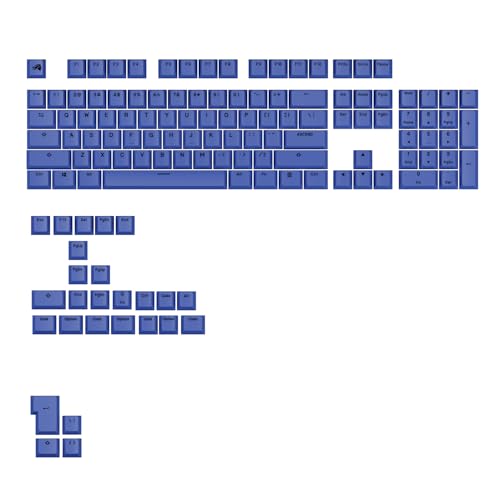 Glorious Gaming – GPBT Basics (Mana Blue PBT-Tastenkappen), 8 Farben, farbechter Sublimationsdruck, für mechanische Keyboards der Größen 100%, 75%, 65%, 60% sowie – Amerikanische QWERTY-Belegung von Glorious