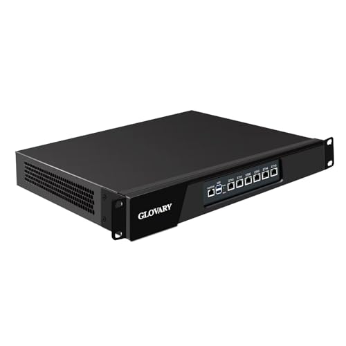 Glovary 1U N100 Firewall Hardware, 6 x i226V 2.5GbE LAN Router PC, DDR5 16GB RAM 256GB SSD, 19 Inch Network Rackmount Appliance, AES-NI, OPNsense, 2USB3.0, VGA, Console von Glovary